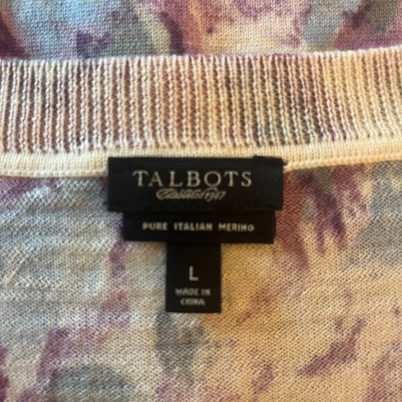 Talbots Print Merino Wool Cardigan - Picture 4 of 6